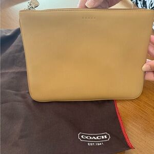 Zippered Coach Cognac pouch